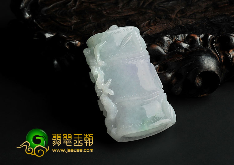 糯冰种晴水略带紫罗兰缅甸翡翠A货节节高挂件