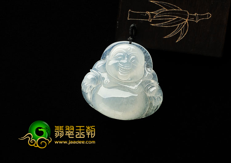 冰种淡晴水缅甸翡翠A货玉佛挂件