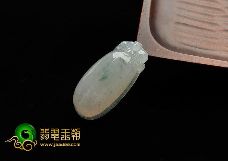 糯冰种飘花缅甸翡翠A货福瓜挂件