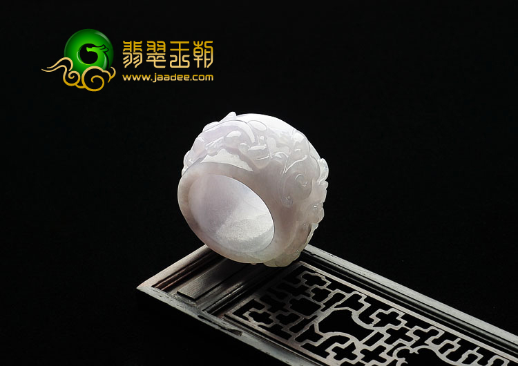 糯冰种紫罗兰缅甸翡翠A货扳指