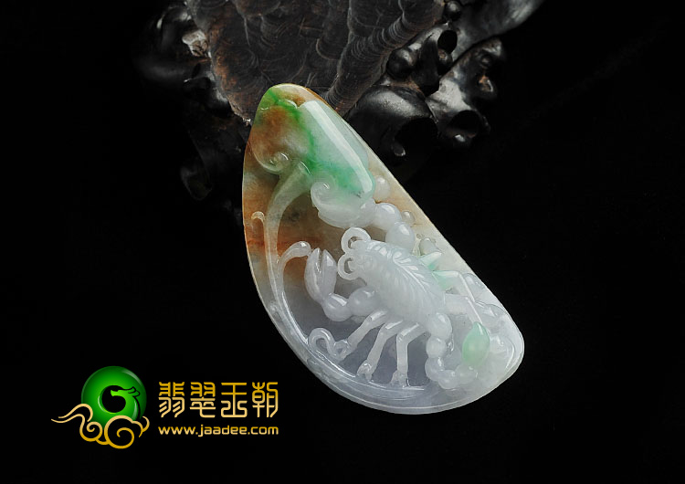 糯冰种三彩缅甸翡翠A货和谐挂件