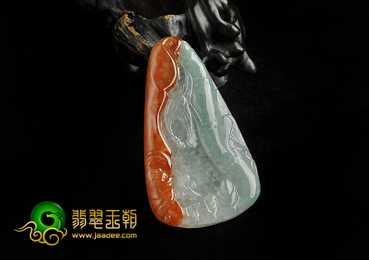 冰种三彩缅甸翡翠A货节节高挂件