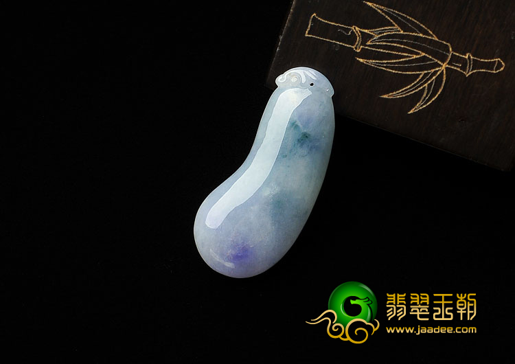 糯冰种紫罗兰飘花缅甸翡翠A货福瓜挂件