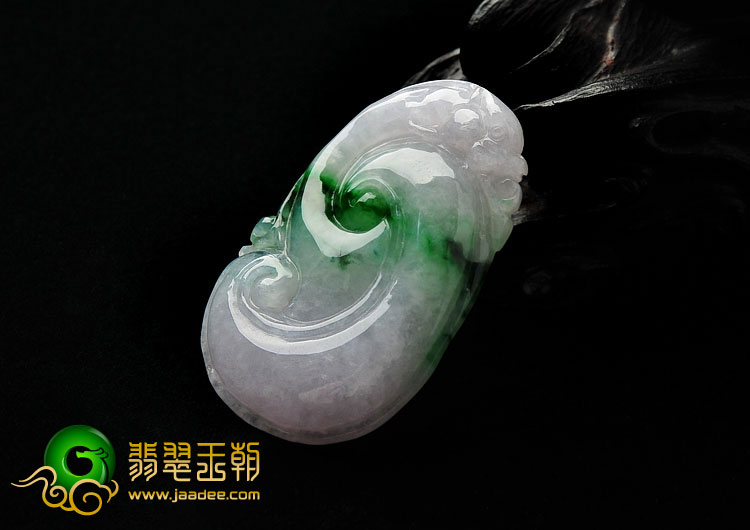 糯冰种春带彩缅甸翡翠A货如意挂件