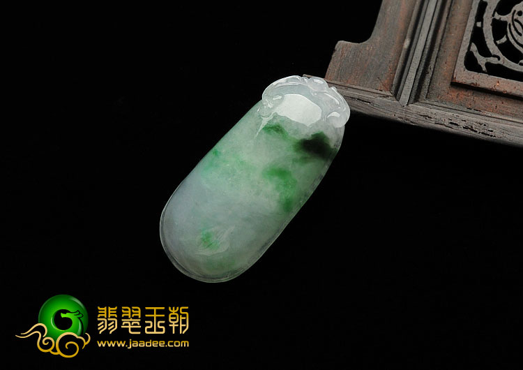糯冰种飘花缅甸翡翠A货福瓜挂件