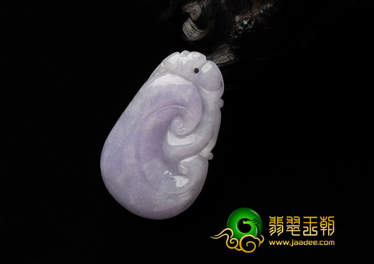糯冰种紫罗兰缅甸翡翠A货如意挂件