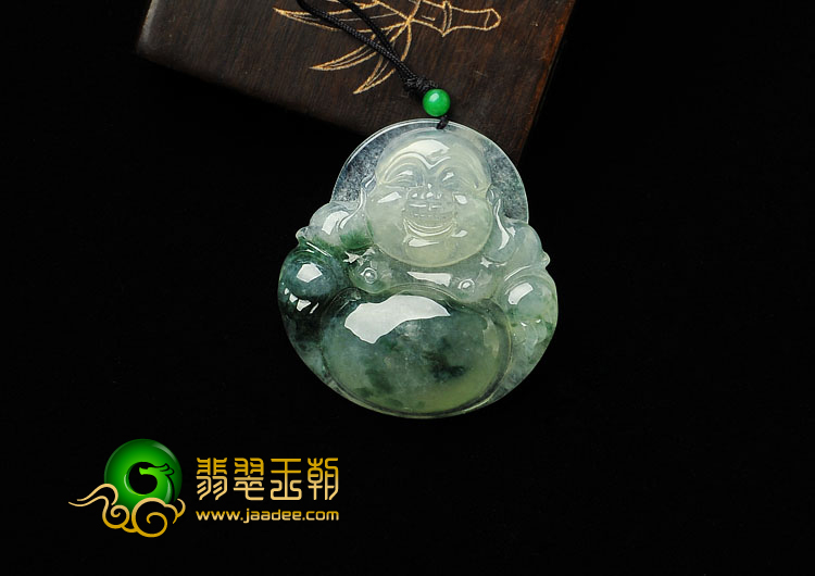 冰种飘花缅甸翡翠A货玉佛挂件