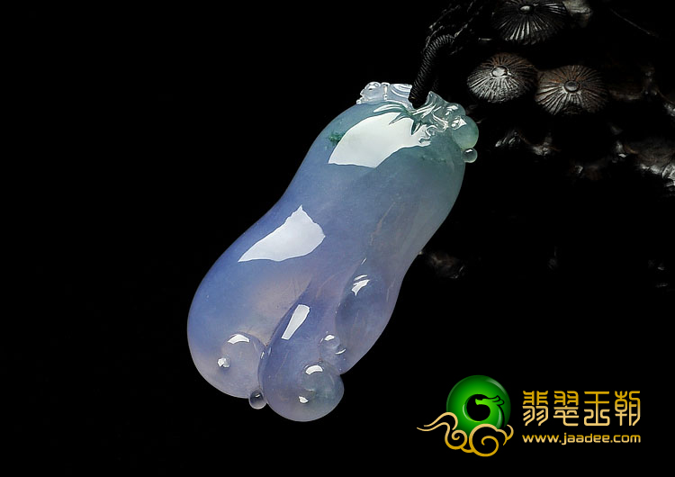 冰种紫罗兰飘花缅甸翡翠A货佛手挂件