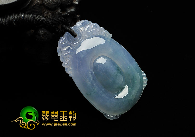 冰种紫罗兰飘花缅甸翡翠A货福在眼前挂件