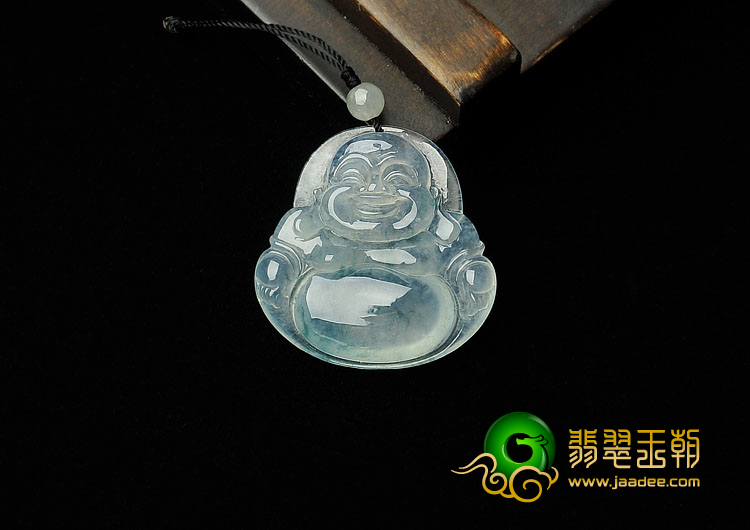 冰种飘花缅甸翡翠A货玉佛挂件