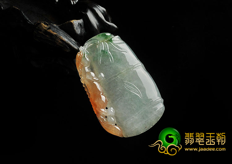 冰种三彩缅甸翡翠A货节节高挂件