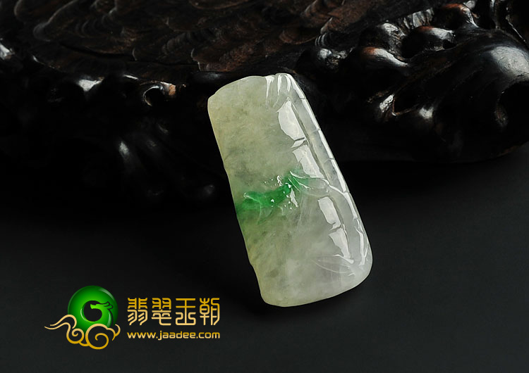 冰种黄加绿缅甸翡翠A货节节高挂件