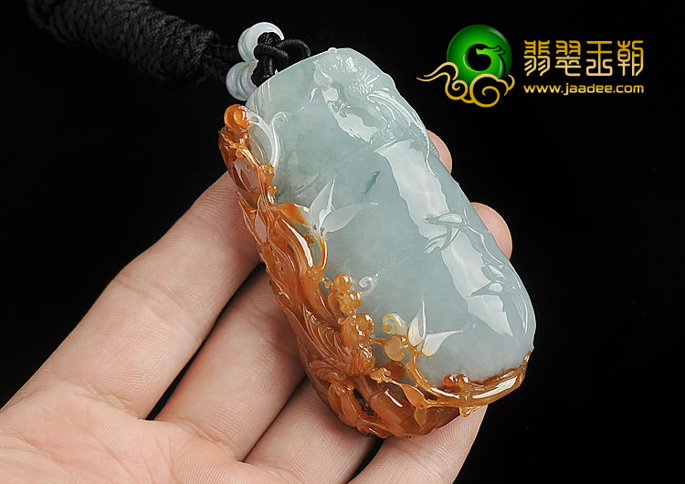 糯冰种褐黄翡晴水缅甸翡翠A货节节高挂件