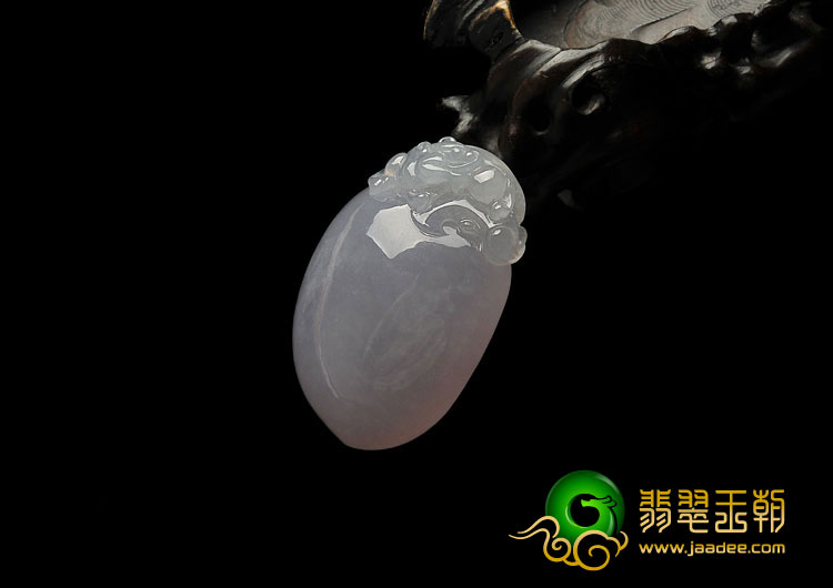 冰种紫罗兰缅甸翡翠A货寿桃挂件