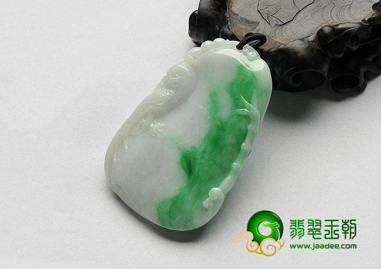 糯冰种飘翠缅甸翡翠A货节节高挂件