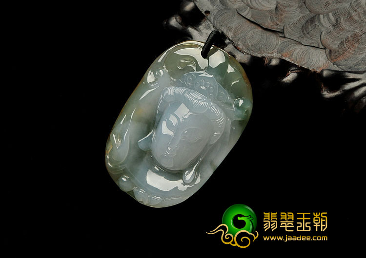 冰种褐黄翡晴水缅甸翡翠A货观音头挂件