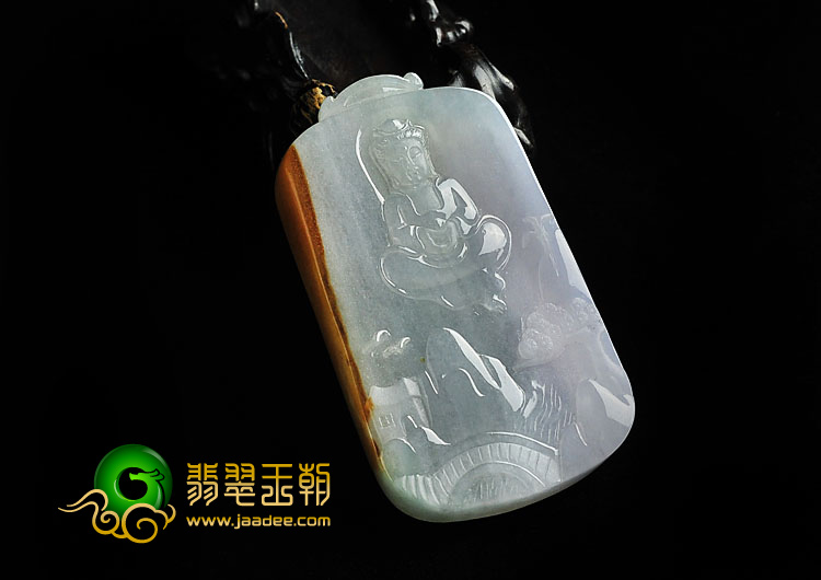 (超值推荐)冰种淡三彩缅甸翡翠A货观音挂件