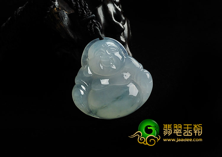 (超值推荐)冰种飘花缅甸翡翠A货玉佛挂件