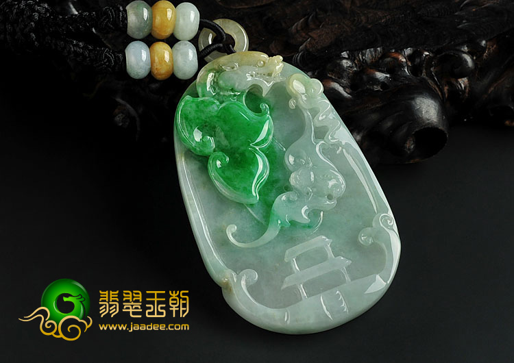 糯冰种三彩缅甸翡翠A货龙行如意挂件