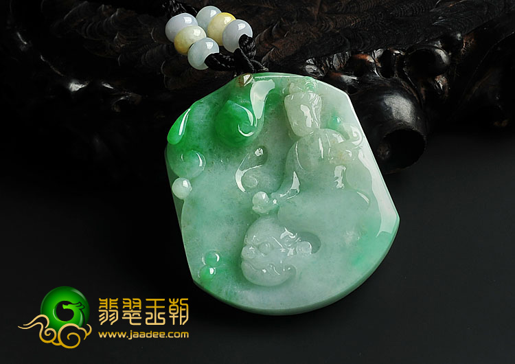 糯冰种飘翠缅甸翡翠A货文殊菩萨挂件
