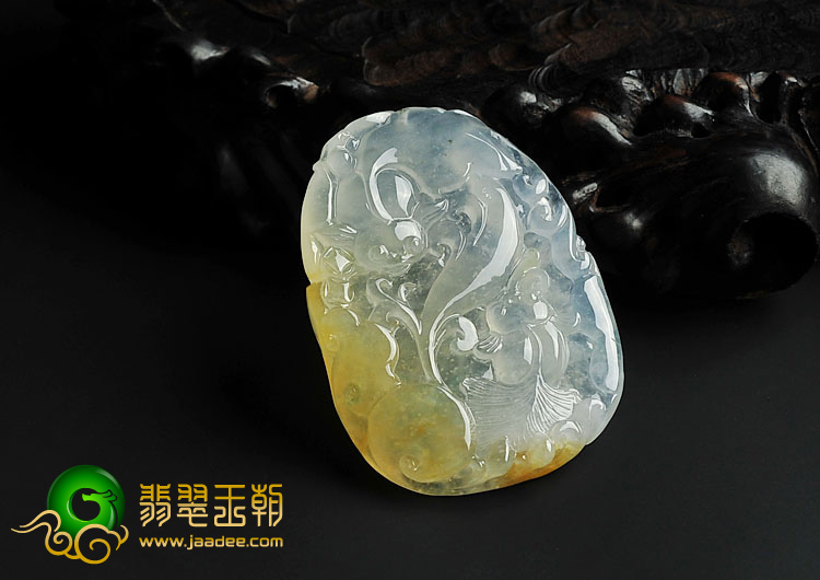 冰玻种黄翡缅甸翡翠A货金玉满堂挂件