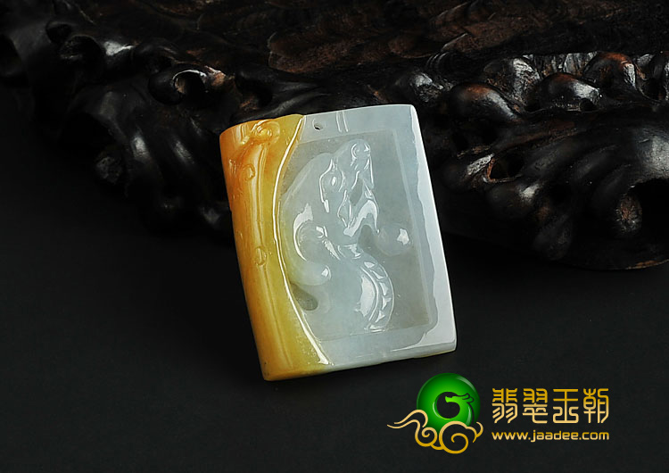 冰种黄翡晴水缅甸翡翠A货龙头挂件
