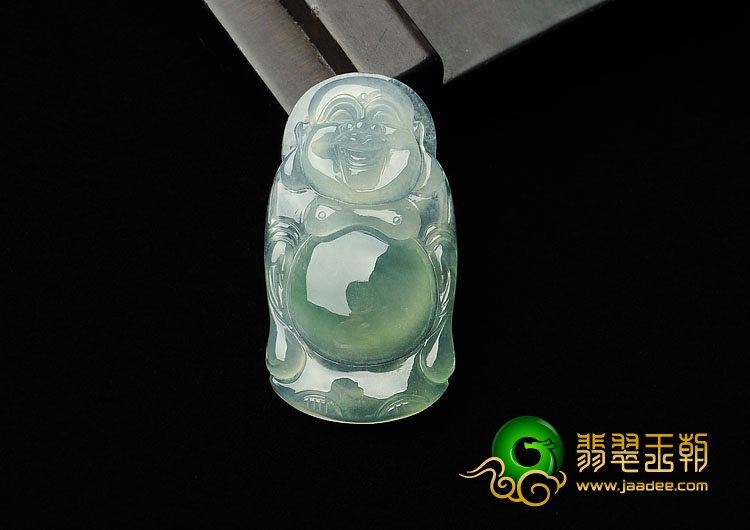 冰种晴水缅甸翡翠A货站佛挂件