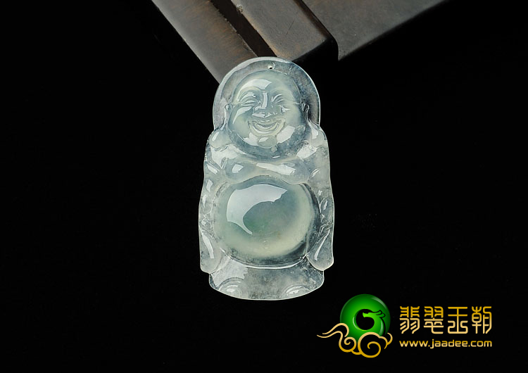 冰种晴水缅甸翡翠A货站佛挂件