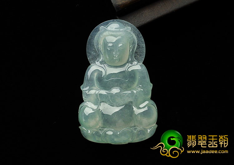 冰种晴水缅甸翡翠A货观音挂件