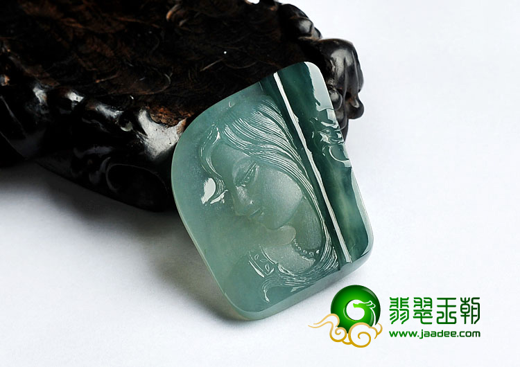 冰种晴水缅甸翡翠A货佳人挂件