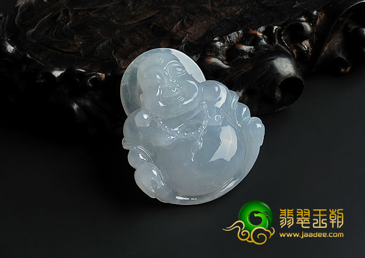 冰种淡晴水缅甸翡翠A货玉佛挂件