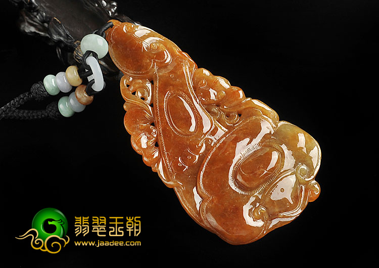 糯冰种褐黄翡缅甸翡翠A货如意手玩件