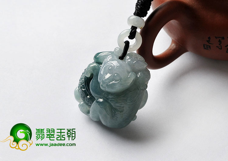 糯冰种飘花缅甸翡翠A货代代封侯挂件