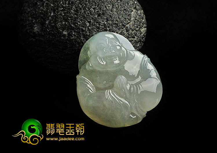 冰种晴水缅甸翡翠A货玉佛挂件