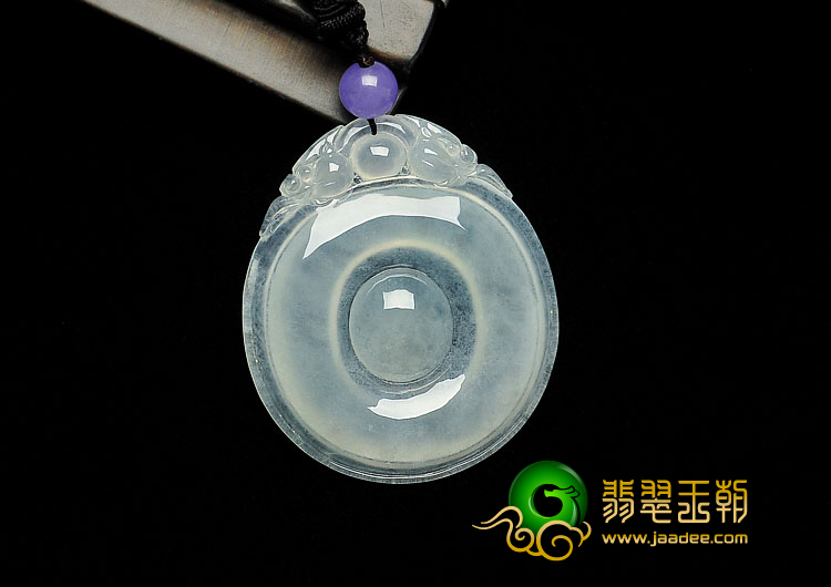 冰种晴水缅甸翡翠A货福在眼前挂件