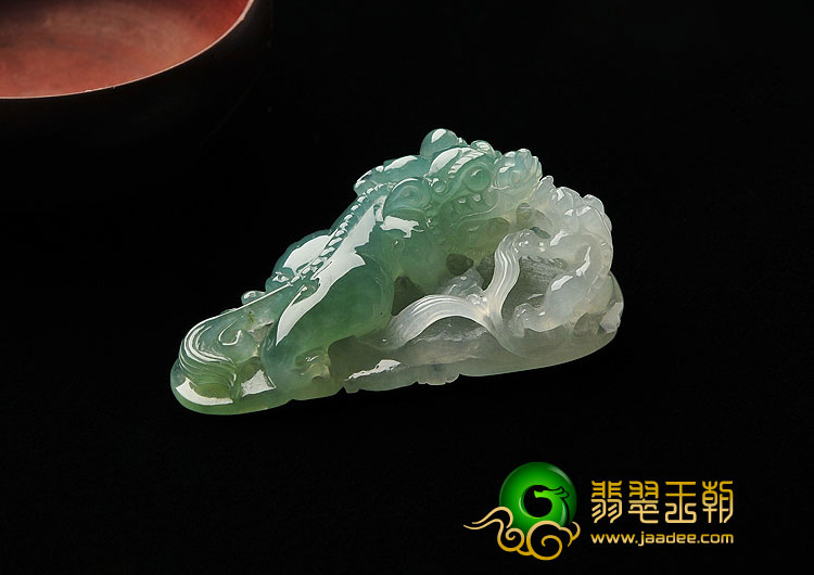 糯冰种晴水缅甸翡翠A货母子情深挂件
