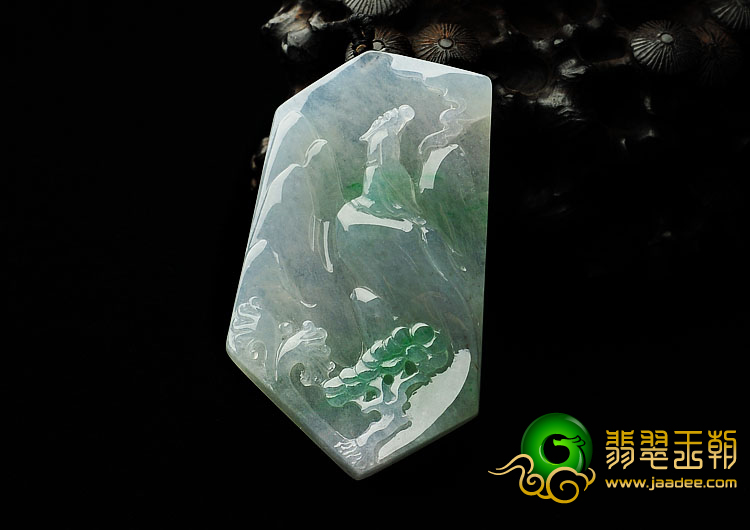 冰种飘翠缅甸翡翠A货怀远挂件