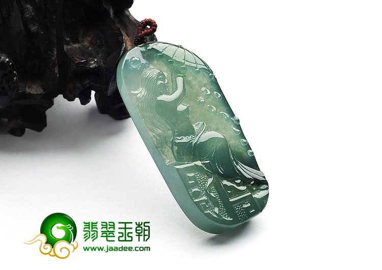 冰种晴水缅甸翡翠A货春色无边挂件