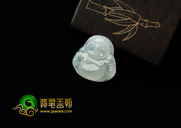 冰种淡晴水缅甸翡翠A货玉佛挂件