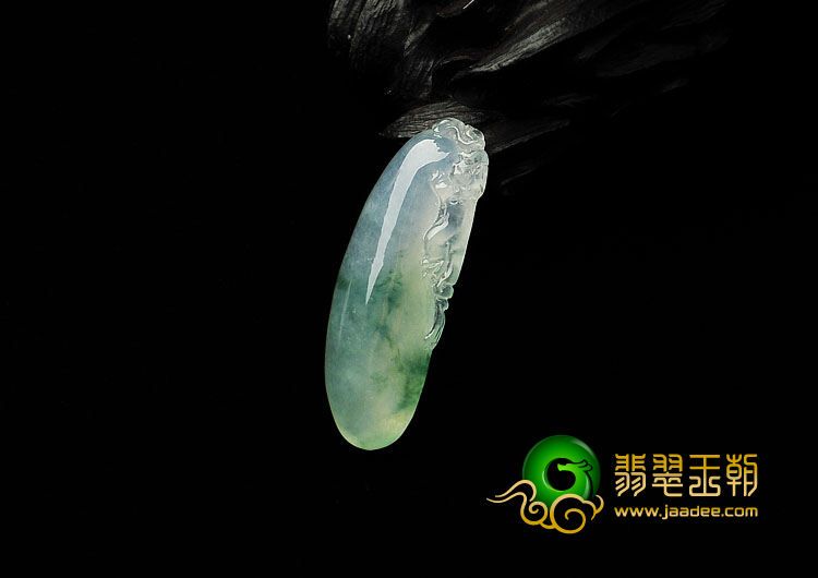 冰种飘花缅甸翡翠A货福瓜挂件