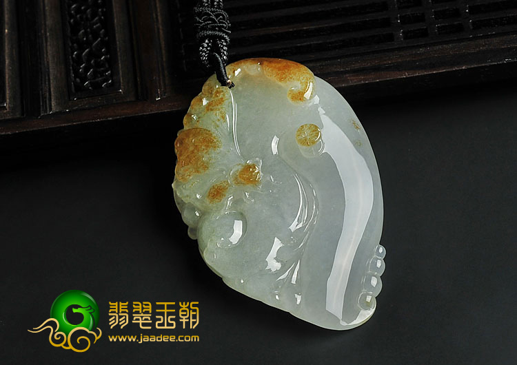 糯冰种褐黄翡晴水缅甸翡翠A货蝶恋花挂件