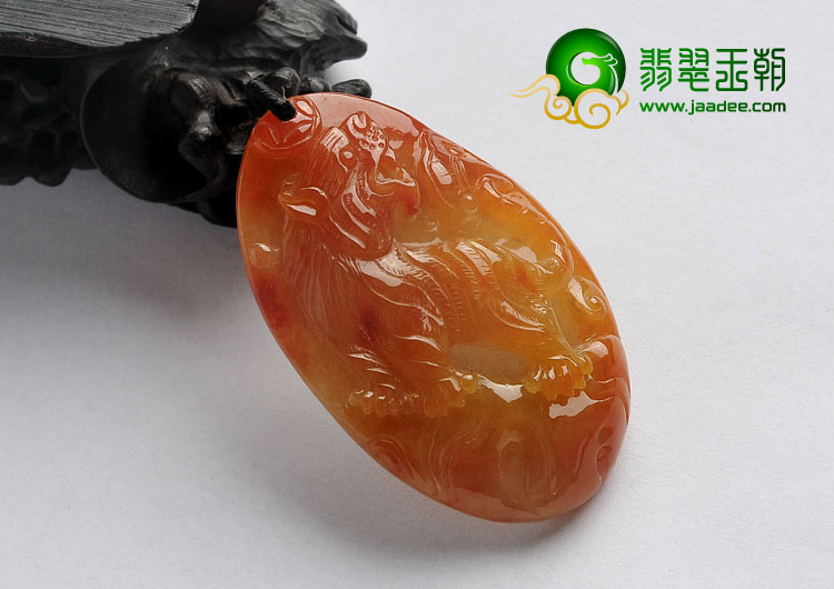 糯冰种红黄翡缅甸翡翠A货虎虎生威挂件