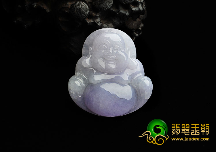 糯冰种紫罗兰缅甸翡翠A货玉佛挂件