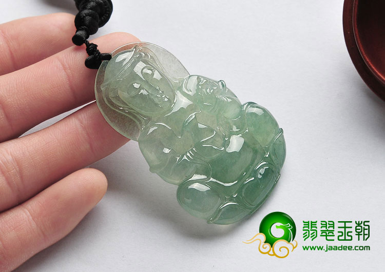 冰种晴水缅甸翡翠A货观音挂件