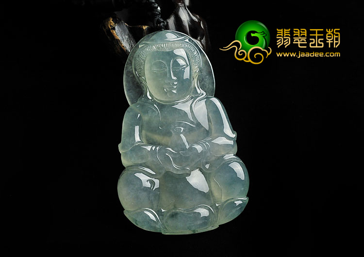 冰种晴水缅甸翡翠A货观音挂件