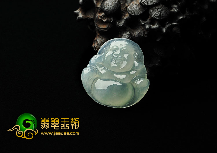 冰种晴水缅甸翡翠A货玉佛挂件