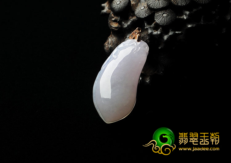 糯冰种淡紫罗兰缅甸翡翠A货福瓜挂件