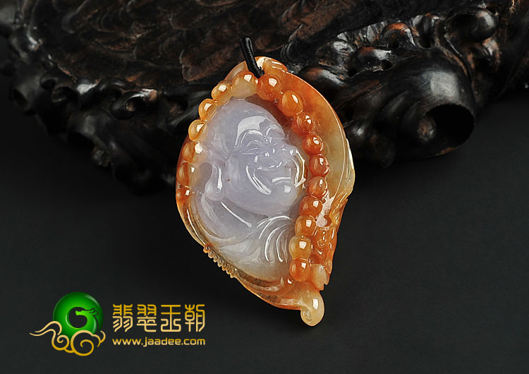 冰种紫罗兰黄翡缅甸翡翠A货玉佛挂件