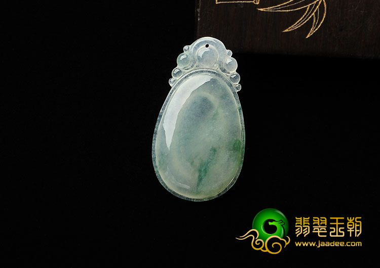 冰种飘花缅甸翡翠A货福在眼前挂件