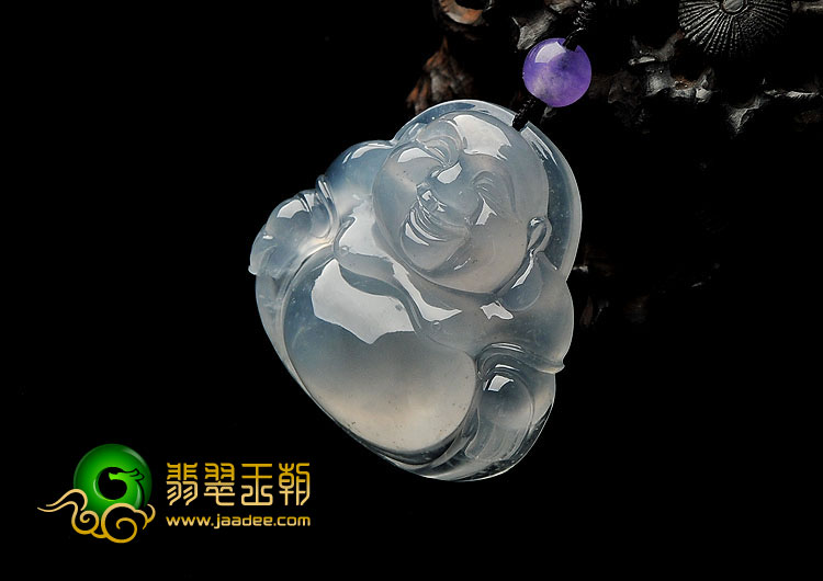 冰种无色缅甸翡翠A货玉佛挂件